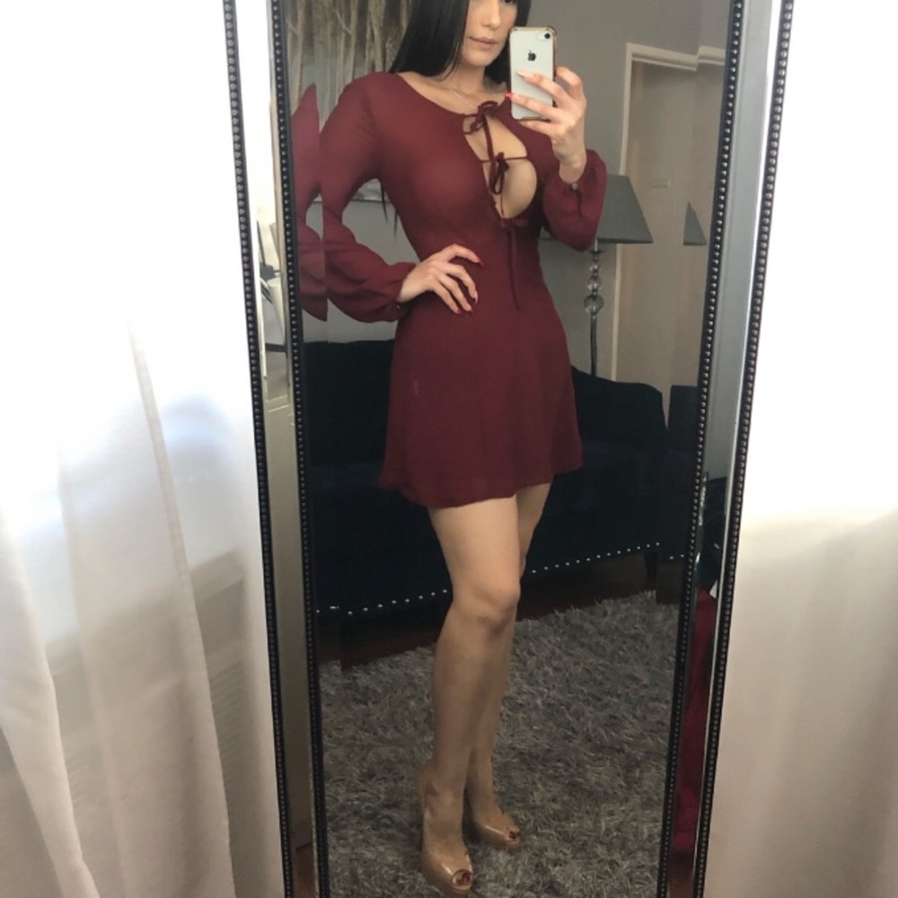 Burgundy dress